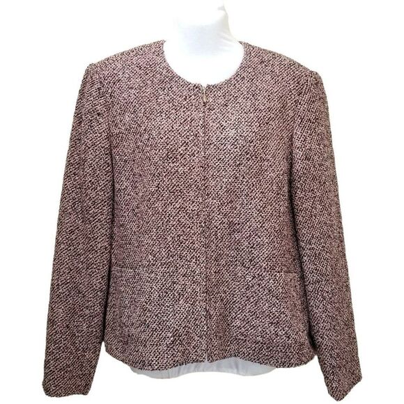 Vintage Emma James Pink & Black Tweed Blazer Size 10 - Picture 1 of 8